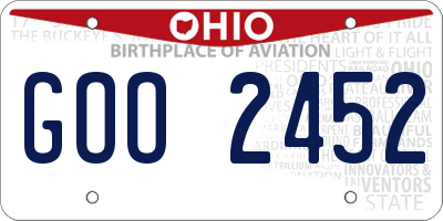 OH license plate GOO2452