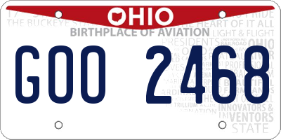 OH license plate GOO2468