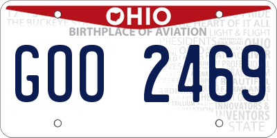 OH license plate GOO2469