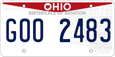 OH license plate GOO2483