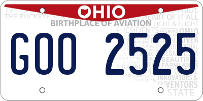 OH license plate GOO2525