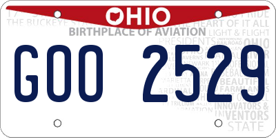 OH license plate GOO2529