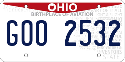 OH license plate GOO2532