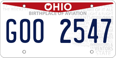 OH license plate GOO2547
