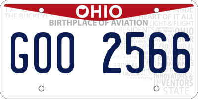 OH license plate GOO2566