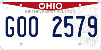 OH license plate GOO2579