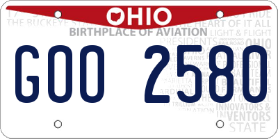 OH license plate GOO2580