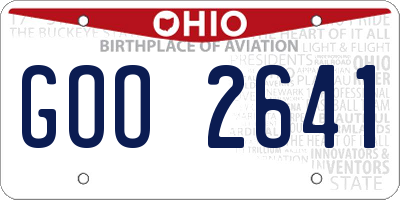 OH license plate GOO2641