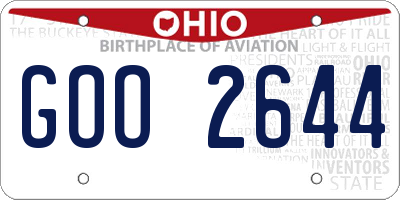 OH license plate GOO2644