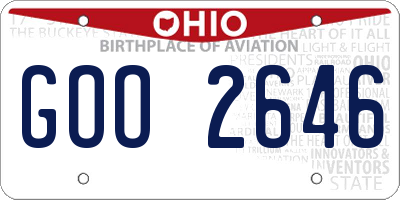 OH license plate GOO2646
