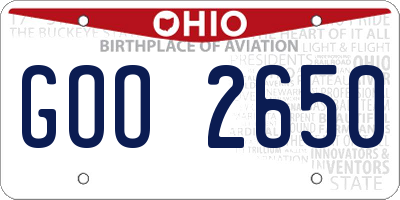 OH license plate GOO2650