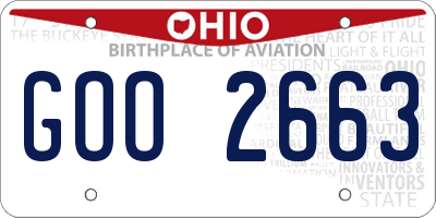OH license plate GOO2663