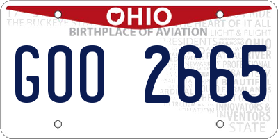 OH license plate GOO2665