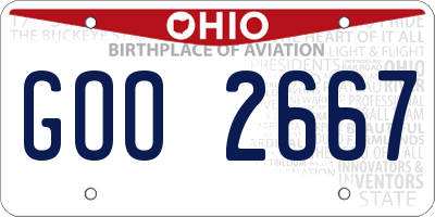 OH license plate GOO2667