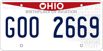 OH license plate GOO2669