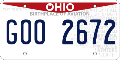 OH license plate GOO2672