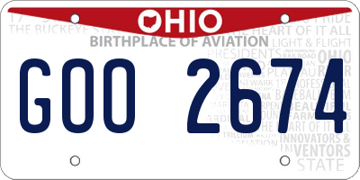 OH license plate GOO2674