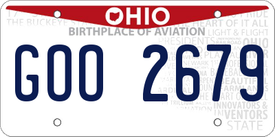 OH license plate GOO2679