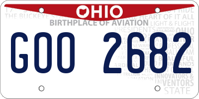 OH license plate GOO2682