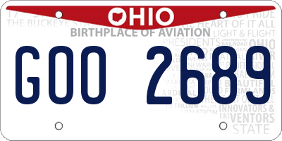 OH license plate GOO2689