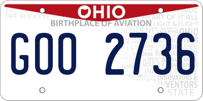 OH license plate GOO2736