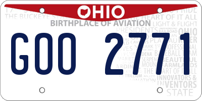 OH license plate GOO2771