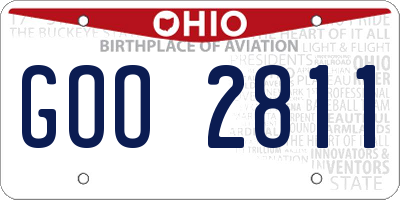 OH license plate GOO2811