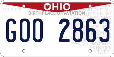 OH license plate GOO2863