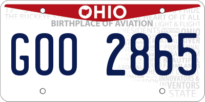OH license plate GOO2865