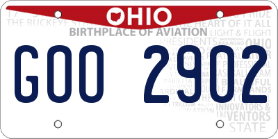 OH license plate GOO2902