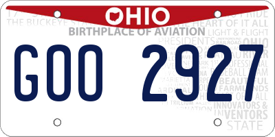OH license plate GOO2927
