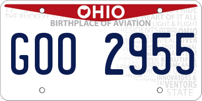 OH license plate GOO2955
