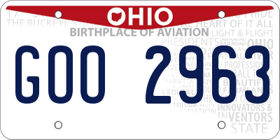 OH license plate GOO2963