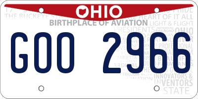 OH license plate GOO2966