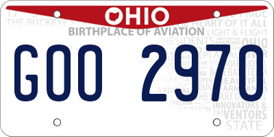 OH license plate GOO2970