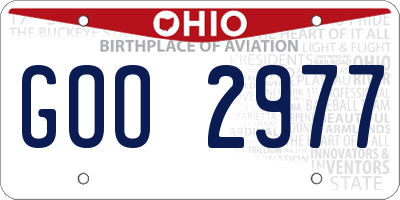 OH license plate GOO2977