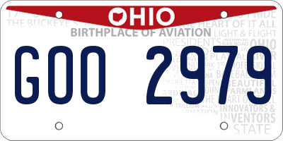 OH license plate GOO2979