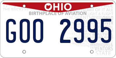 OH license plate GOO2995