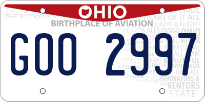 OH license plate GOO2997