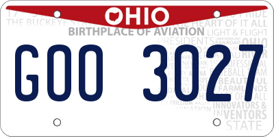 OH license plate GOO3027