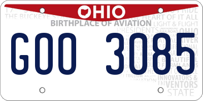 OH license plate GOO3085