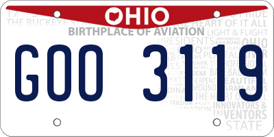 OH license plate GOO3119
