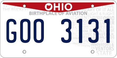 OH license plate GOO3131