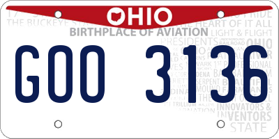 OH license plate GOO3136