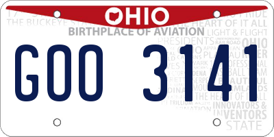 OH license plate GOO3141