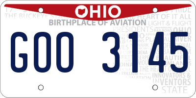 OH license plate GOO3145