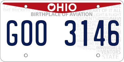 OH license plate GOO3146