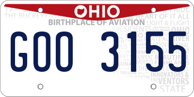 OH license plate GOO3155