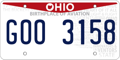 OH license plate GOO3158