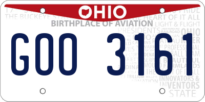 OH license plate GOO3161